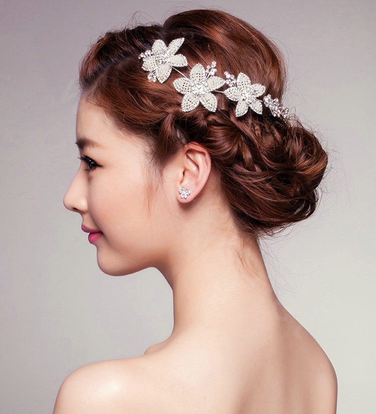 Hot sell Daisy Flower Rhinestone Beads Bridal Hairwear Wedding Dress Bride Headband Hair Accessories