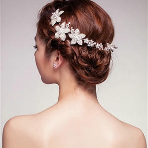 Hot sell Daisy Flower Rhinestone Beads Bridal Hairwear Wedding Dress Bride Headband Hair Accessories