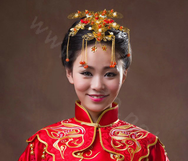 Luxury Bridal Classic Costume Phoenix Coronet Tassel Hair Clasp Cheongsam Wedding Bride Hair Accessories