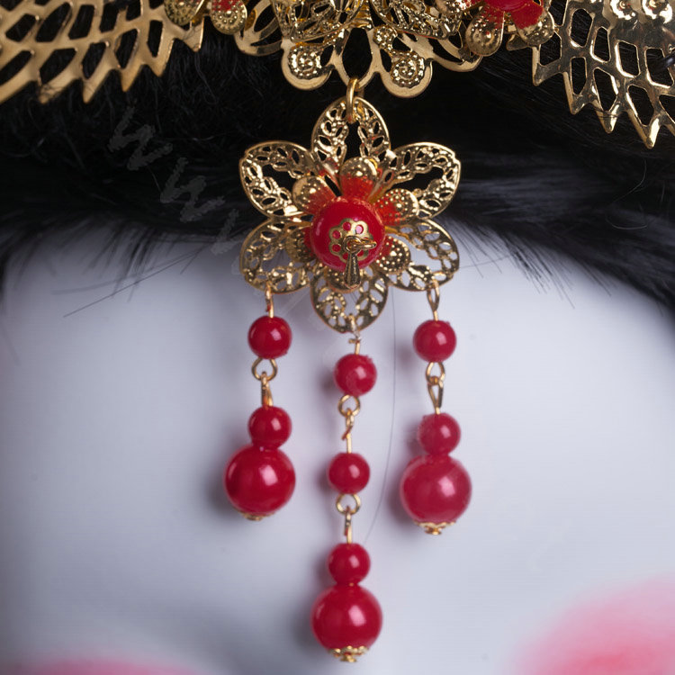 Luxury Bridal Phoenix Coronet Tassel Hair Clasp Cheongsam Chinese style Classic Wedding Bride Hair Accessories