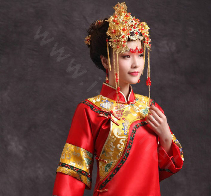 Luxury Bride Chinese style Costume Tassel Phoenix Coronet Cheongsam Wedding jewelry Bridal Hair Accessories