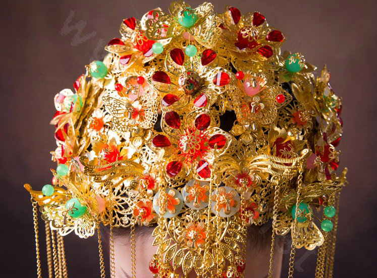 Luxury Bride Classic Costume Tassel Multicolor Phoenix Coronet Hair Clasp Cheongsam Married Bridal Hair Accessories