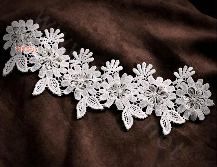 Luxury Crystal Pearl Lace Flower Hairwear Wedding Bride Headband Bridal Hair Accessories