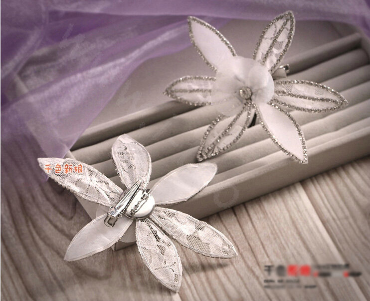 Luxury Crystal Pearl Lace Flower Hairwear Wedding Bride Headband Bridal Hair Accessories