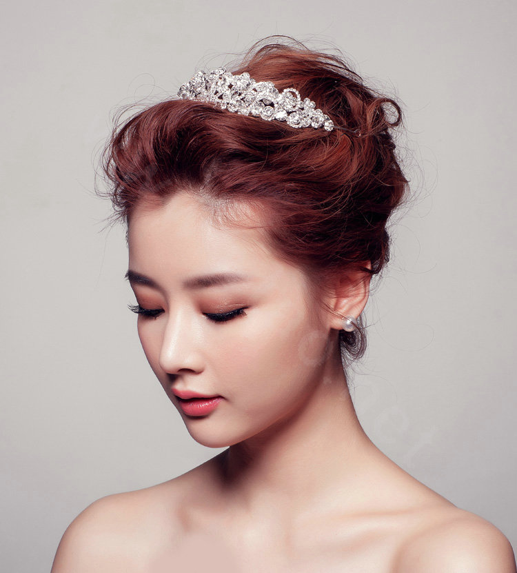 Luxury Elegant Flower Rhinestone Bridal Crown Hairwear Wedding Dress Bride Headband Hair Accessories