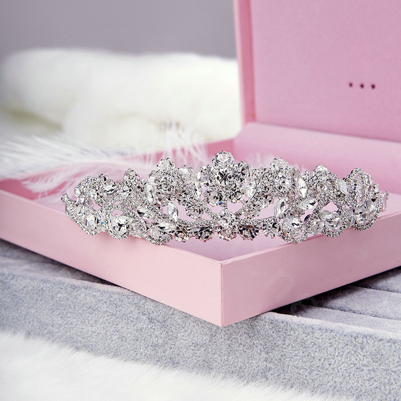 Luxury Elegant Flower Rhinestone Bridal Crown Hairwear Wedding Dress Bride Headband Hair Accessories