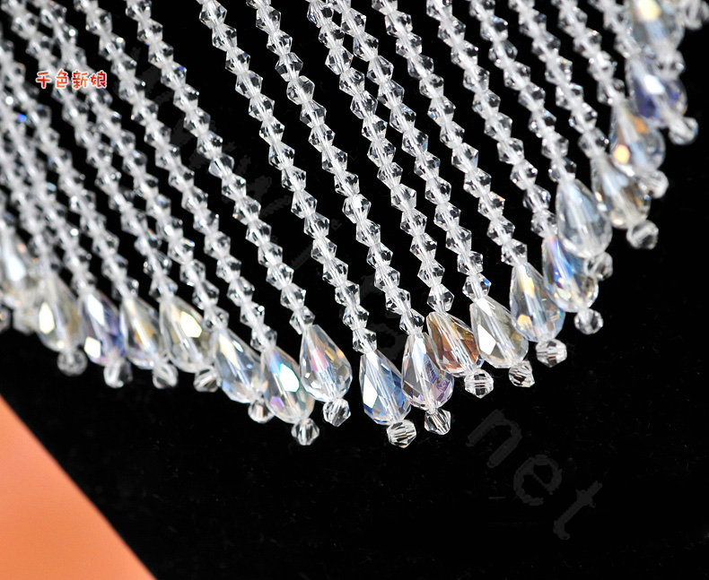 Luxury Lace Flower Tassel Crystal Bead Hairwear Wedding Bride Headband Bridal Hair Accessories