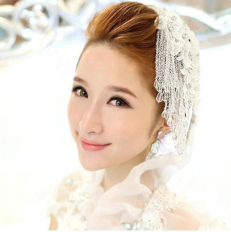 Luxury Lace Flower Tassel Crystal Bead Hairwear Wedding Bride Headband Bridal Hair Accessories