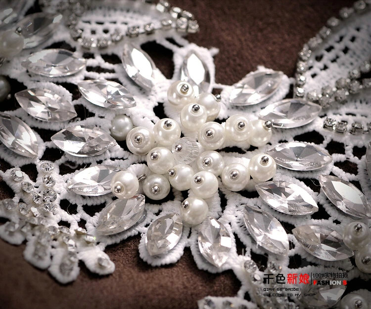 Luxury Pearl Crystal Lace Flower Hairwear Wedding Bride Headband Bridal Hair Accessories