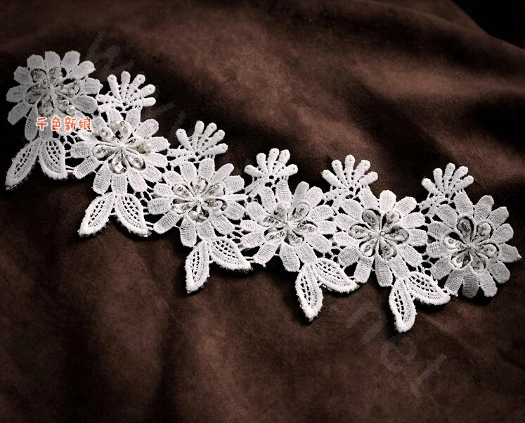 Luxury Pearl Crystal Lace Flower Hairwear Wedding Bride Headband Bridal Hair Accessories