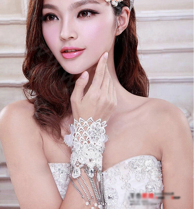 Luxury Pearl Crystal Lace Flower Tassel Hairwear Wedding Bride Headband Bridal Hair Accessories