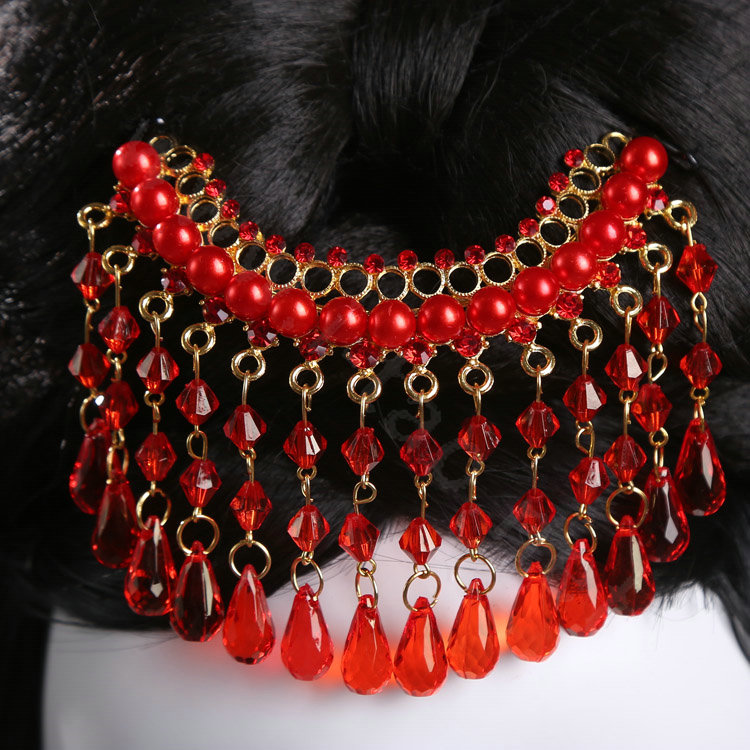 Luxury Rhinestone Tassel Bridal Headband Cheongsam Classic Wedding Bride Hair Accessories Sets