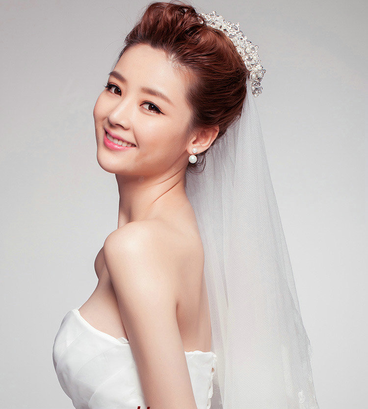 Luxury Round Pearl Crystal Large Crown Bridal Hairwear Wedding Dress Bride Headband Hair Accessories