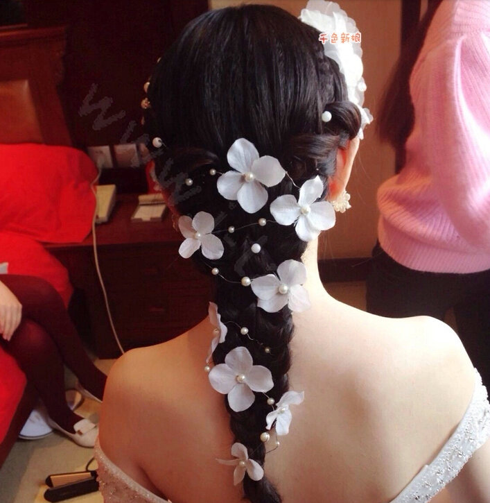 Pearl Flower Handmade Hairwear Wedding Bride Headband Bridal Hair Accessories