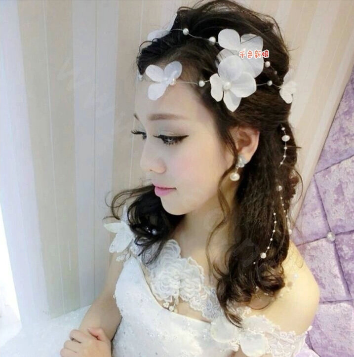 Pearl Flower Handmade Hairwear Wedding Bride Headband Bridal Hair Accessories