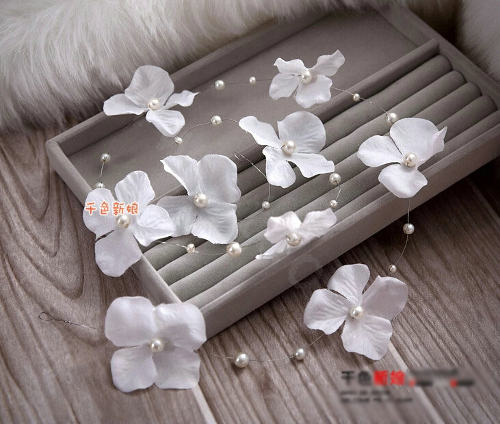 Pearl Flower Handmade Hairwear Wedding Bride Headband Bridal Hair Accessories