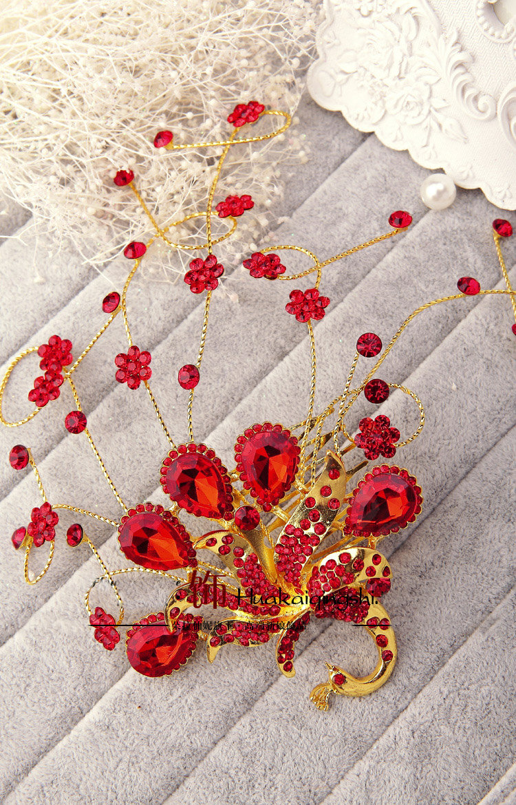 Pretty Bling Diamond Phoenix Bridal Hair Comb Classic Costume Cheongsam Wedding Bride Hair Accessories