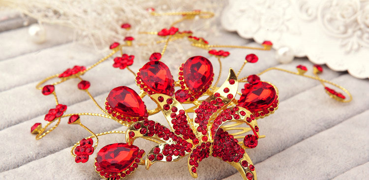 Pretty Bling Diamond Phoenix Bridal Hair Comb Classic Costume Cheongsam Wedding Bride Hair Accessories