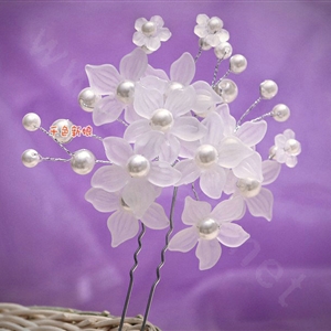 Pretty Pearl Matte Flowers Wedding Bride U Shape Hair Clip Comb Fork Bridal Party Hair Accessories