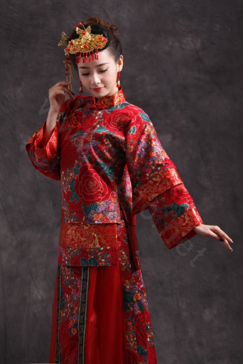 Simple Bride Chinese style Costume Tassel Phoenix Coronet Cheongsam Wedding jewelry Bridal Hair Accessories