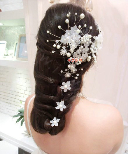 Simple Pearl Matte Flower Wedding Bride U Shape Hair Clip Comb Fork Bridal Party Hair Accessories