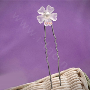 Simple Pearl Matte Flower Wedding Bride U Shape Hair Clip Comb Fork Bridal Party Hair Accessories