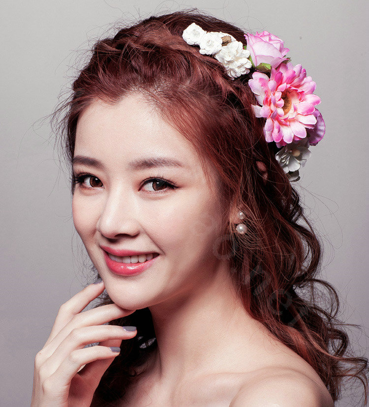 Sweet Garland Artificial Flower Hair Band Bridal Hair Comb Wedding Dress Bride Hairwear Hair Accessories