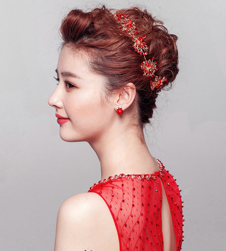 Unique Bling Crystal Butterfly Bridal Hairwear Vintage Cheongsam Wedding Bride Headband Hair Accessories