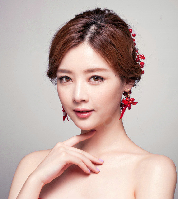 Unique Red Rhinestone Beads Bridal Hair Combs Vintage Wedding Dress Bride Headband Hair Accessories