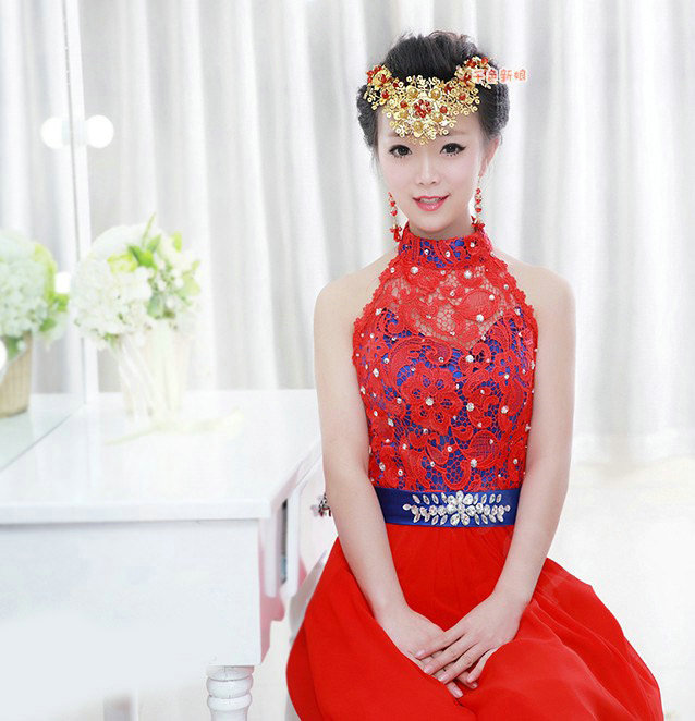 Vintage Bride Agate Beads Flower Hairwear Cheongsam Wedding Headband Bridal Hair Accessories