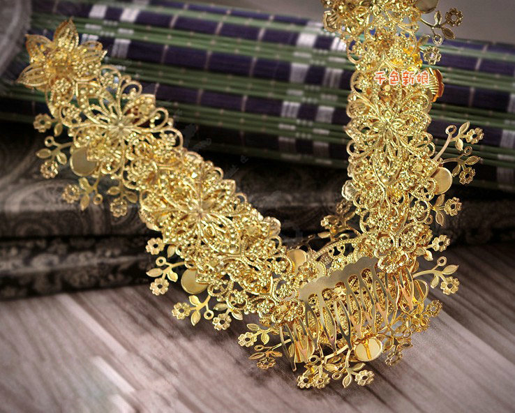 Vintage Bride Agate Beads Flower Hairwear Cheongsam Wedding Headband Bridal Hair Accessories