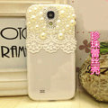 Pearl diamond Crystal Cases Bling Hard Covers for Samsung Galaxy Note 4 N9100 - White