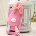 Personalized Detonation Teeth Rabbit Covers Silicone Cases for iPhone 6 Plus 5.5 - Rose