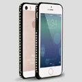 Quality Bling Aluminum Bumper Frame Cover Diamond Shell for iPhone 7 - Black