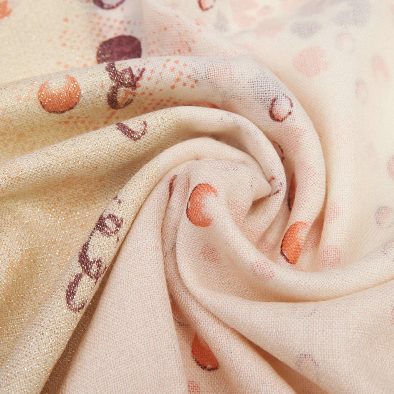 Classic Leopard Printing Wool Shawls Scarf Women Long Warm Pashmina Cape - Beige