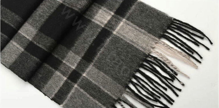 Fashion England Lattice Long Wool Scarf Man Winter Thicken Cashmere Tassels Muffler - Black+White