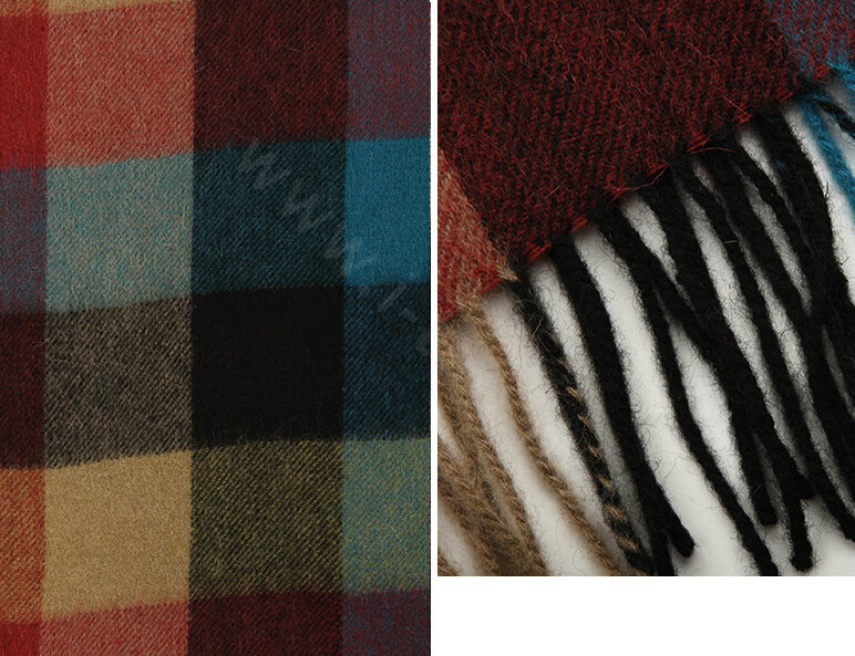 Fashion England Lattice Long Wool Scarf Man Winter Thicken Cashmere Tassels Muffler - Multicolour