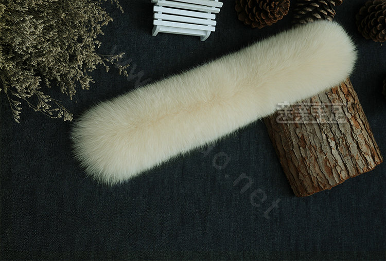 Fashion Short Fox Fur Scarf Women Winter Warm Neck Wrap Muffler Fox Fur Collar - Beige
