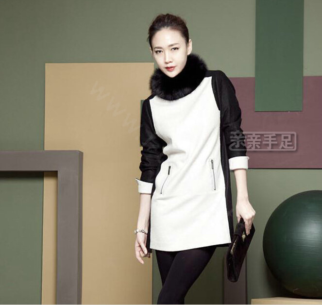 Fashion Short Fox Fur Scarf Women Winter Warm Neck Wrap Muffler Fox Fur Collar - Black