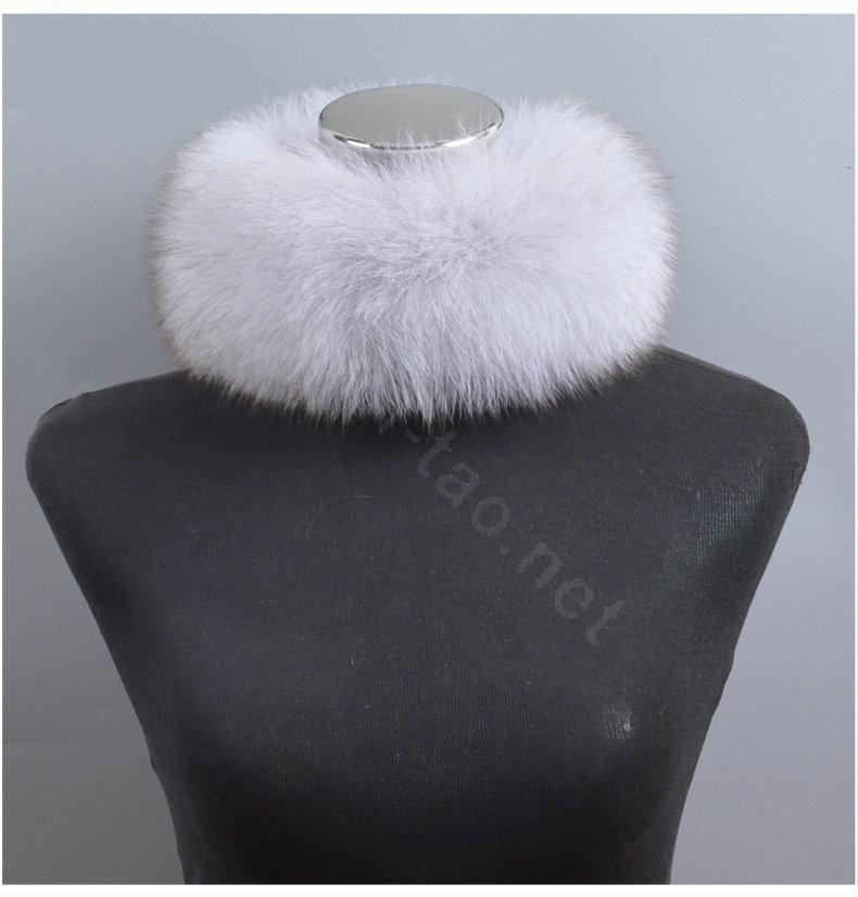 Fashion Short Fox Fur Scarf Women Winter Warm Neck Wrap Muffler Fox Fur Collar - Blue fox