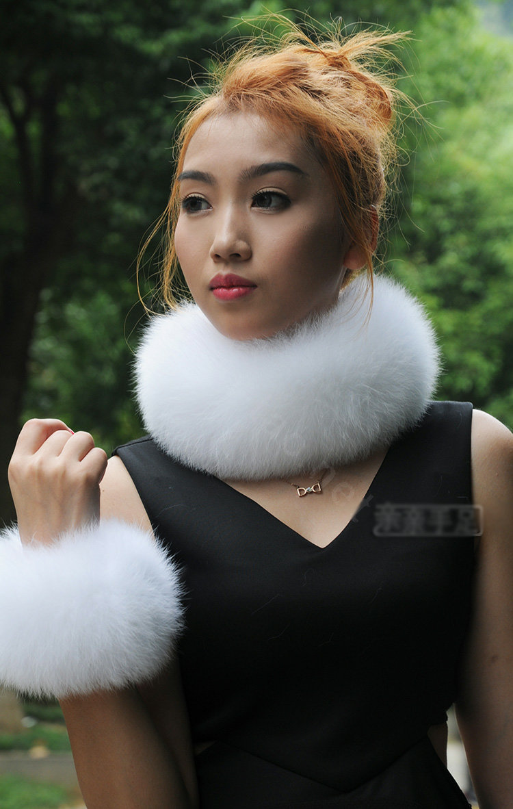 Fashion Short Fox Fur Scarf Women Winter Warm Neck Wrap Muffler Fox Fur Collar - Blue fox