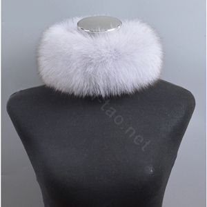 Fashion Short Fox Fur Scarf Women Winter Warm Neck Wrap Muffler Fox Fur Collar - Blue fox