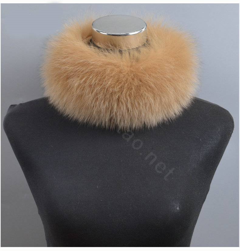 Fashion Short Fox Fur Scarf Women Winter Warm Neck Wrap Muffler Fox Fur Collar - Camel