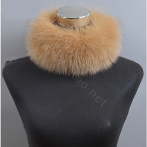 Fashion Short Fox Fur Scarf Women Winter Warm Neck Wrap Muffler Fox Fur Collar - Camel