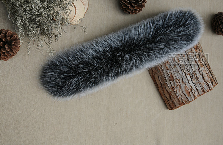 Fashion Short Fox Fur Scarf Women Winter Warm Neck Wrap Muffler Fox Fur Collar - Gray Black