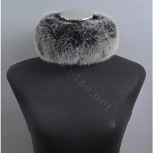 Fashion Short Fox Fur Scarf Women Winter Warm Neck Wrap Muffler Fox Fur Collar - Gray Black