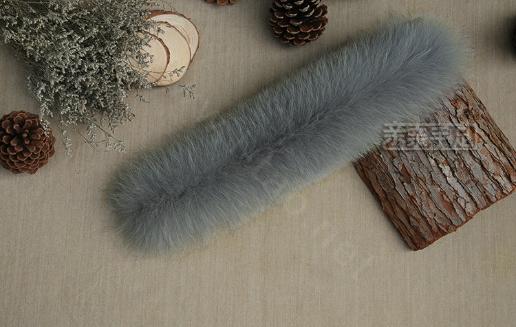 Fashion Short Fox Fur Scarf Women Winter Warm Neck Wrap Muffler Fox Fur Collar - Gray