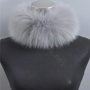 Fashion Short Fox Fur Scarf Women Winter Warm Neck Wrap Muffler Fox Fur Collar - Gray