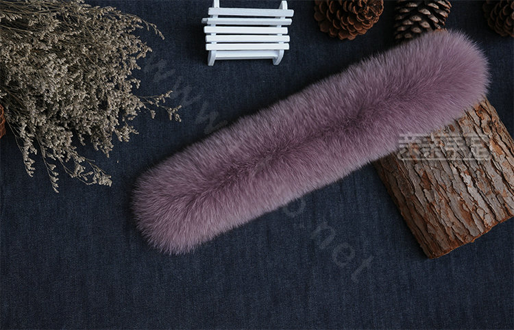 Fashion Short Fox Fur Scarf Women Winter Warm Neck Wrap Muffler Fox Fur Collar - Light Purple