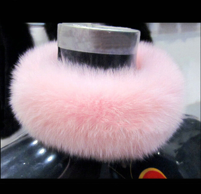 Fashion Short Fox Fur Scarf Women Winter Warm Neck Wrap Muffler Fox Fur Collar - Pink